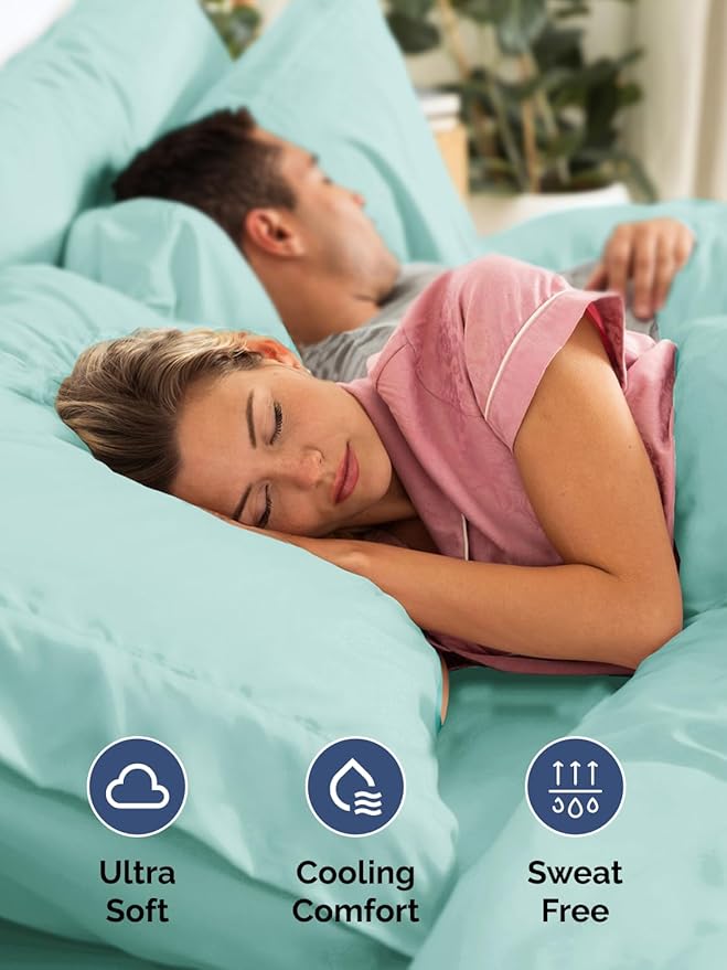 Extra Deep King Sheet Set - 6 Piece Breathable & Cooling Sheets - Hotel Luxury Bed Sheets Set - Easy & Secure Fit - Soft, Wrinkle Free & Comfy Sheets Set - Spa Blue Sheet Set with Extra Deep Pockets