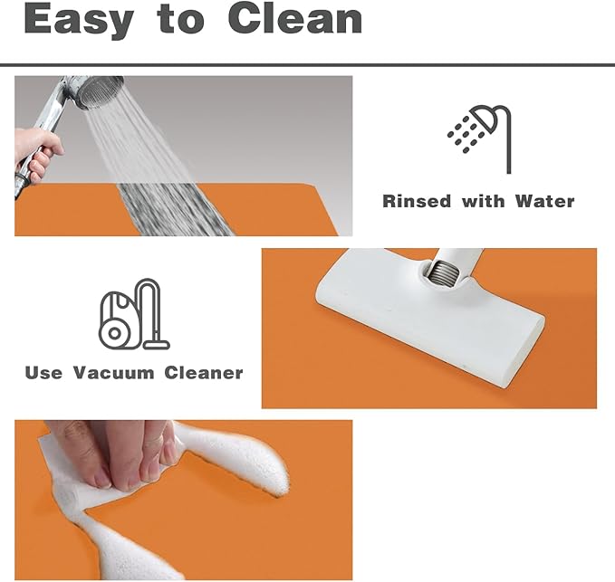 Toilet Rug, Thin Toilet Rugs U Shaped Washable Non Slip Absorbent Quick Dry Low Pile Toilet Mat, 20"x24" U Shape Orange