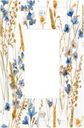 Vintage Wildflower Blue Gold Country Fall Wheat Floral Decorative Outlet Covers 1 Gang Single Rocker Light Switch Cover Plate Wall Plates GFCI Faceplate for Bedroom Living Room Decor