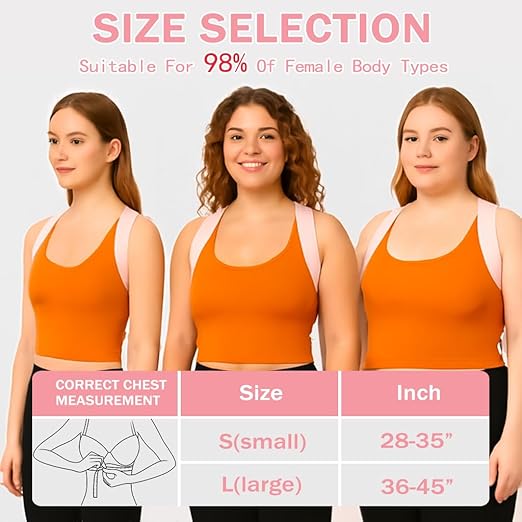 Posture Corrector for Women - Thin & Invisible Back Brace for Posture - Adjustable Back Support Brace - Relieve Upper Back Discomfort & Regain Confidence, S(28-35") 1 PCS