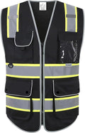 XIAKE Reflective Safety Vest for Men & Women High Visibility Class 2 Vest with Pockets Meets ANSI Standards