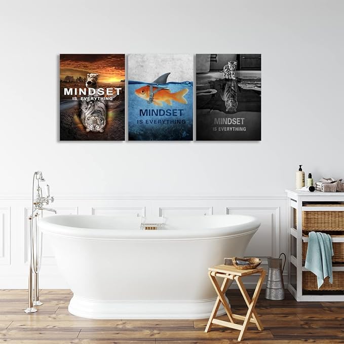 Inspirational Posters Motivational Wall Art Canvas Painting Sunrise Blue Sea Ocean Natural Landscape Wall Decor Sunset Ocean Beach Wall Art Poster Seascape Prints Artwork Wooden Framed