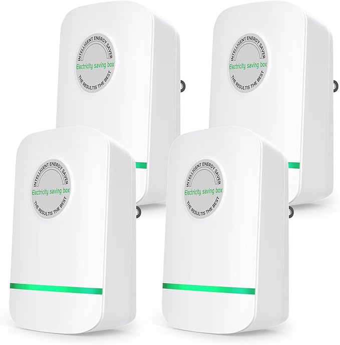 Power Saver Pro,Electricity Saving Box,Stop Watt Energy Saving Device,Eco Volt Pro Energy Saver,Professional Power Saver Device,US Plug,90V-250V 30KW,White,4Pack