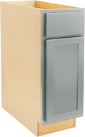 Quicklock RTA (Ready-to-Assemble) | Base Kitchen Cabinets - Shaker Style | Made in America (Magnetic Gray, 15" Wx34.5 Hx24 D Base)