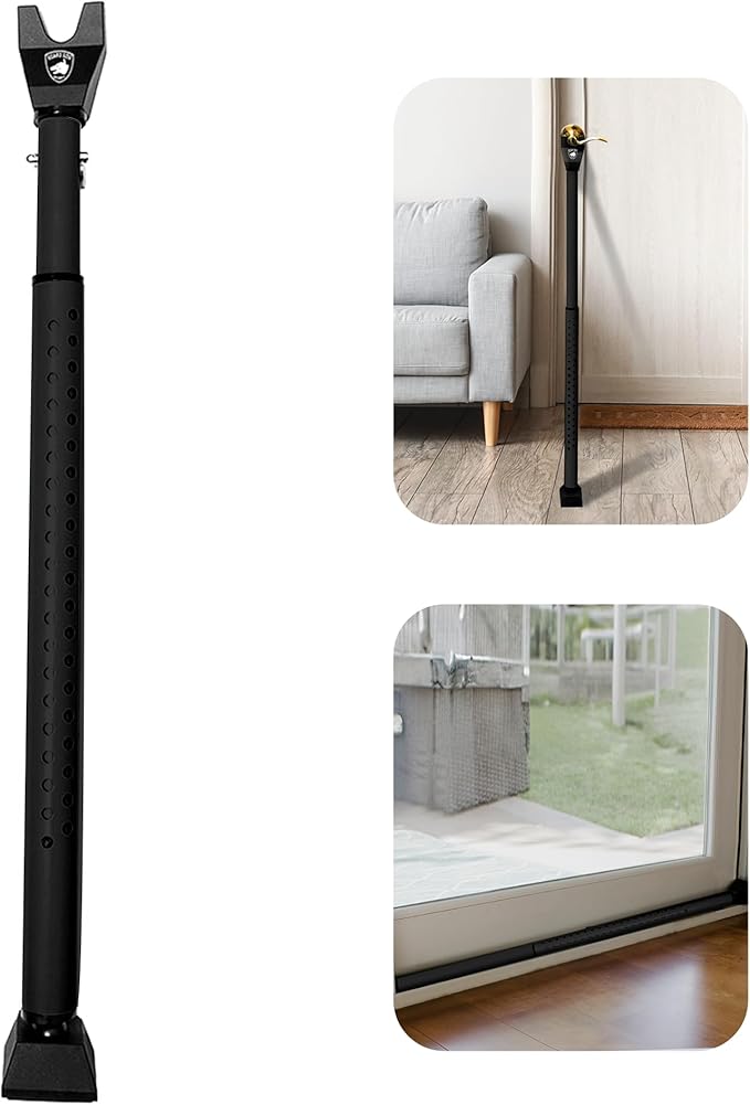 Sliding Door Security Bar, Door Jammer 2-in-1 Adjustable, Door Stoppers Security – 40 Different Adjustments, by Guard Dog Security
