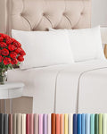 Twin 4 Piece Sheet Set - Cooling & Breathable Bed Sheets - Hotel Luxury Bed Sheets for Women, Men, Kids & Teens - Sheets w/Deep Pockets & Easy Fit - Soft & Wrinkle Free - Twin Antique White Sheets