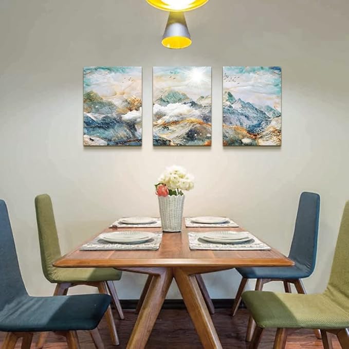 DZRWUBHS Abstract Wall Art For Living Room Bedroom Wall Decor Abstract Mountain Landscape Painting Canvas Art Prints Room Decor Pictures Artwork Office Wall Decorations Farmhouse Home Decor 3 Piece
