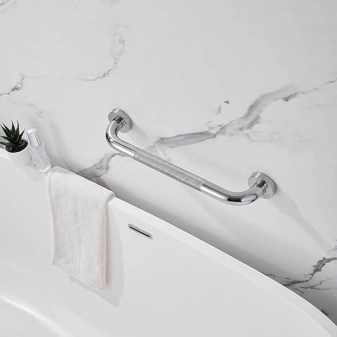 Shower Grab Bar, 2 Pack 24 Inch Bathroom Grab Bar, 1.25" Diameter 304 Stainless Steel Anti-Slip Grab Bars for Bathtubs and Showers, Handicap Shower Grab Bar for Seniors Elderly