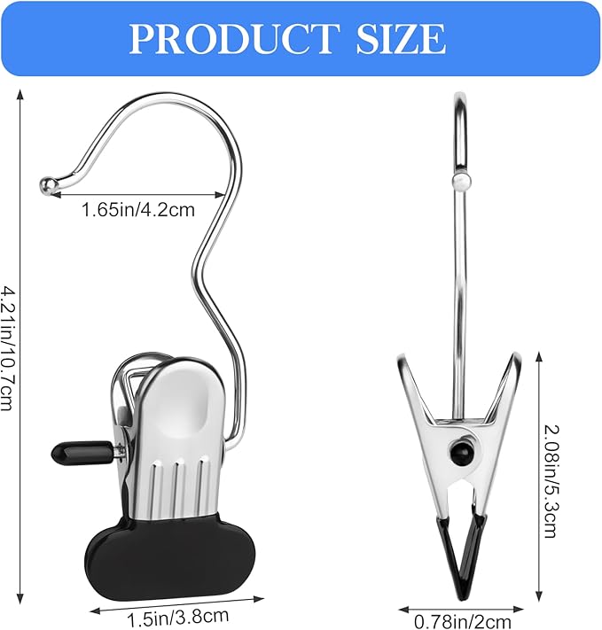 Clothes Pins 25-Pack Laundry Hook Hangers Clothes Hanger Clips for Closet Organizer Socks Towels Clips Heavy Duty Clothespins Bulk Clothes Hanger Clips for Wardrobe Travel Pants Socks Handbag