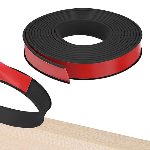 U-Shape Edge Banding, 1.18 Inch x 16.4 FT Self Adhesive Rubber Edge Trim Flexible TPE Corner Protector for Desk/Shelves/Furniture/Countertop/Table/Cabinet/Plywood [Black]