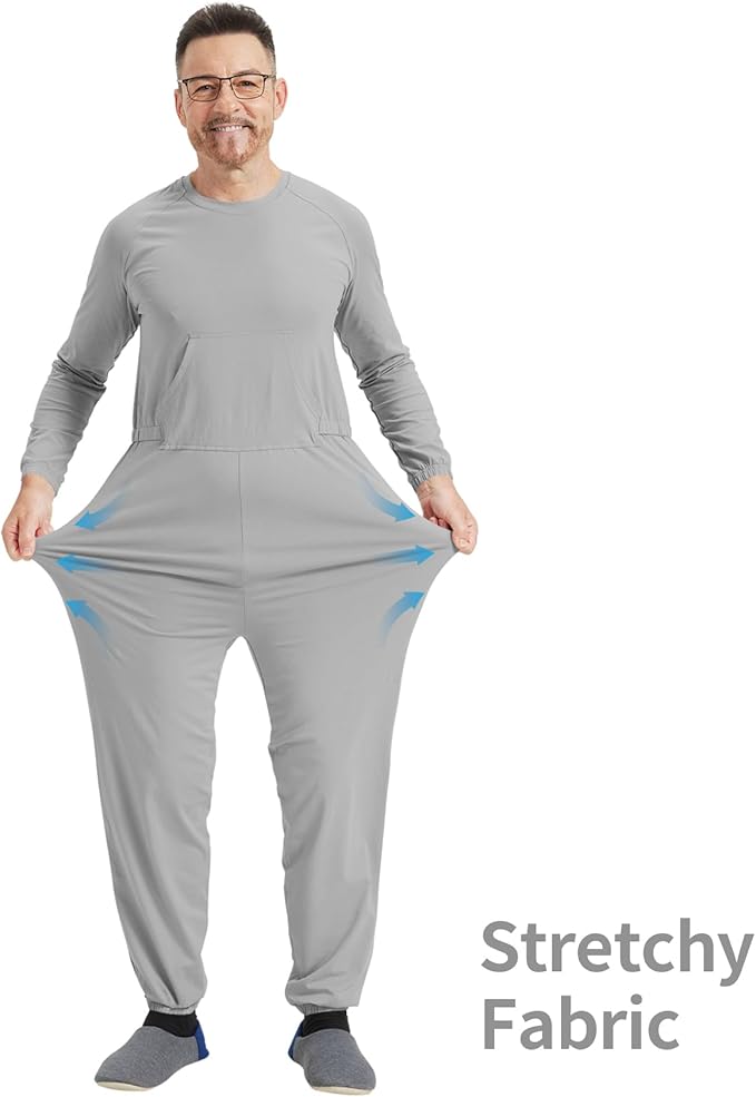 Adaptive Clothing for Men with Anti-Strip Design and Easy Back Access for Dementia Elderly and Special Needs