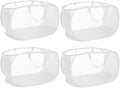 4 Pack Collapsible Laundry Baskets, Foldable Laundry Basket with Pocket, Durable Pop Up Hampers, Reinforced Handles Dirty Clothes Hamper for Laundry, Bedroom, Bathroom, Dorm, Travel or Camping White