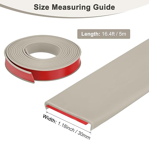 U-Shape Edge Banding, 1.18 Inch x 16.4 FT Self Adhesive Rubber Edge Trim Flexible TPE Corner Protector for Desk/Shelves/Furniture/Countertop/Table/Cabinet/Plywood [Khaki]