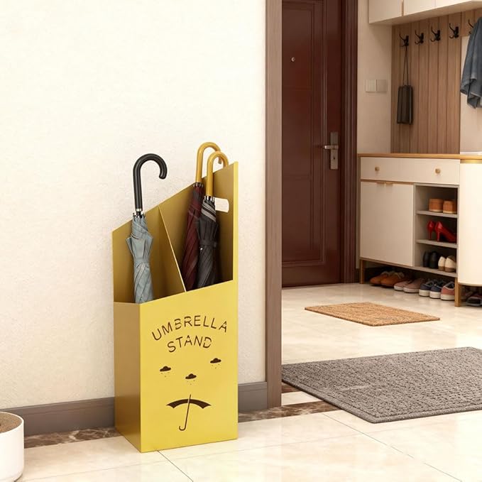 Detachable Base Umbrella Stand - Elegant Raindrop Design, Water Collection Tray, Gold/Black Finish, Durable Home & Office Organizer