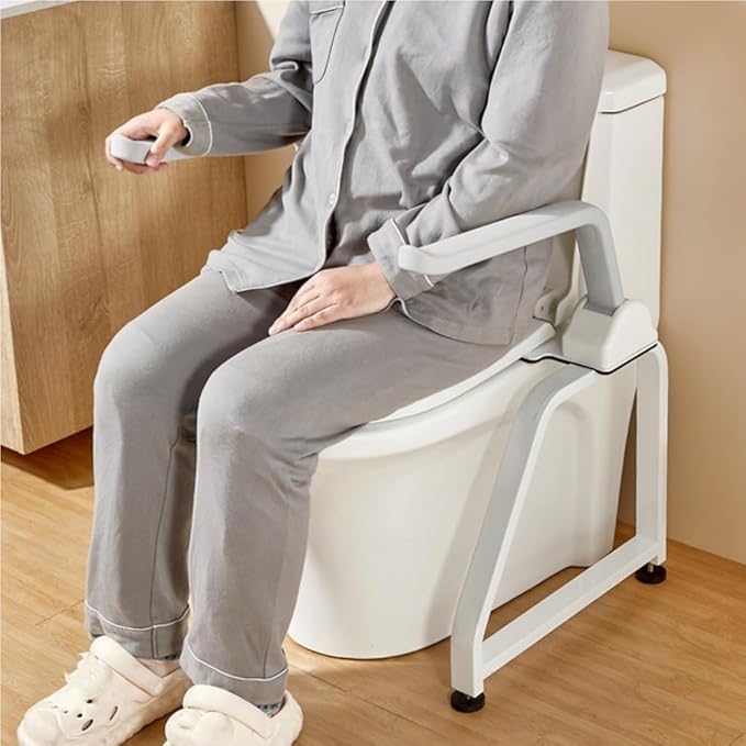 Toilet securety Rails, Toilet Seating and Standing Assist, Foldable Toilet securety Frame, Freestanding Toilet Seat Riser, Toilet Riser with Handles for Elderly