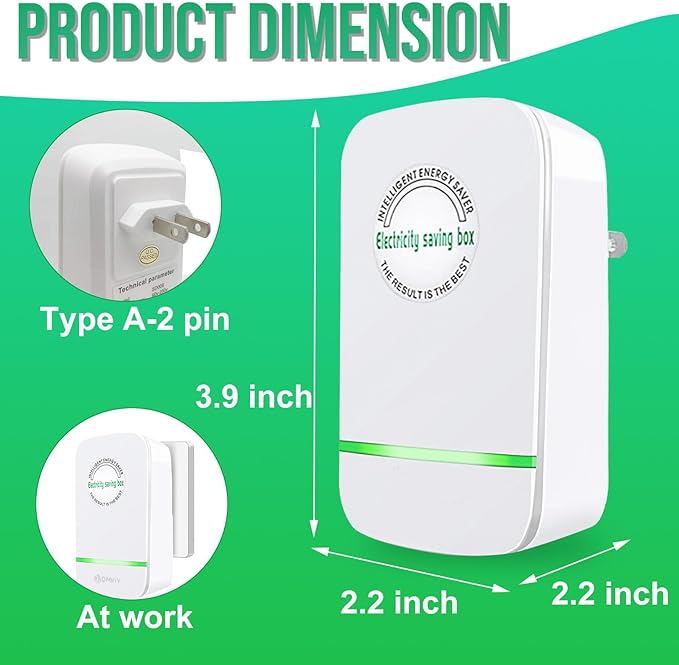 Power Saver Pro,Electricity Saving Box,Stop Watt Energy Saving Device,Eco Volt Pro Energy Saver,Professional Power Saver Device,US Plug,90V-250V 30KW,White,4Pack