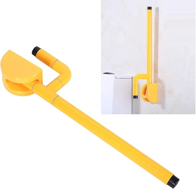 Toilet Handle, Yellow Safety Grab Bar Stainless Steel Toilet Armrest Handrail Handle for Elderly The Disabled