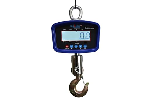 SellEton SL-924 Industrial/Warehouse Digital Medium General Purpose Crane Scale with LCD Display Screen 500 lb x 0.1 lb