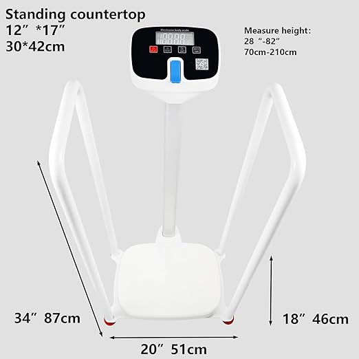 Assist The Elderly in Measuring Weight gain While Standing, with an Electronic Scale with armrests, Suitable for use in clinics, Hospitals, Schools, Nursing Homes (Coconut Meat White)