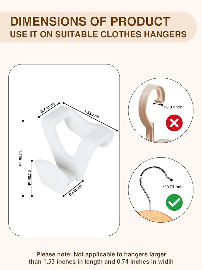 Smartor Clothes Hanger Connector Hooks 60 Pack, Closet Storage and Organization as Hangers Space Saving, Hanger Add on Hook as Closet Organizer, Stacking Hangers, Cascading Space Saver, White