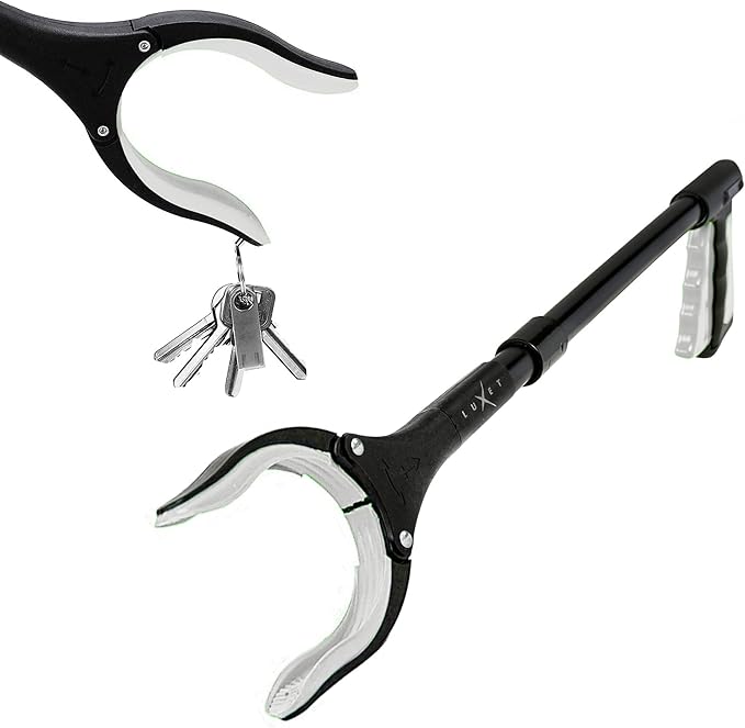 Grabber Reacher Tool 19 Inch Long, Foldable Pick Up Stick - Strong Grip Magnetic Tip - Heavy Duty Trash Picker Claw Reacher Grabber Tool Elderly Wheelchair Mobility Aid (Gray)