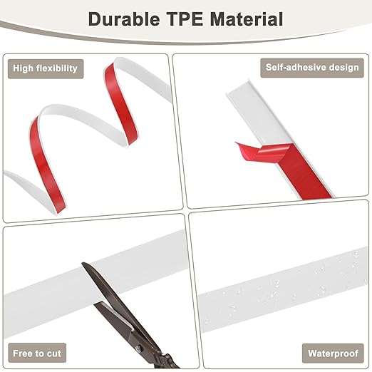 U-Shape Edge Banding, 0.98 Inch x 32.8 FT Self Adhesive Rubber Edge Trim Flexible TPE Corner Protector for Desk/Shelves/Furniture/Countertop/Table/Cabinet/Plywood [White]