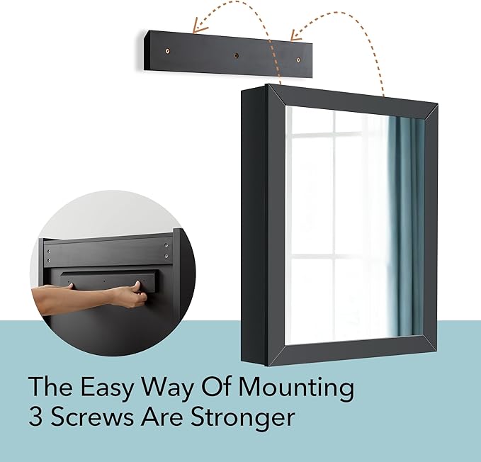 Bathroom Mirror Cabinet - Large Single Door 24x30 inchs Wall Cabinet Bathroom Vanity Mirror Cabinet with Facial Tissues Slot and Multifunctional Storage Area