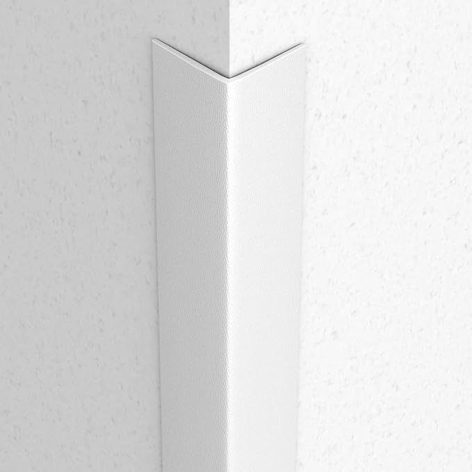 Proflex Wall Corner Protector - White Textured 2 inch x 60 inch - Pack of 6 - Self Adhesive Corner Guards for Walls Edge Protection – Easy to Apply – No Tools Needed