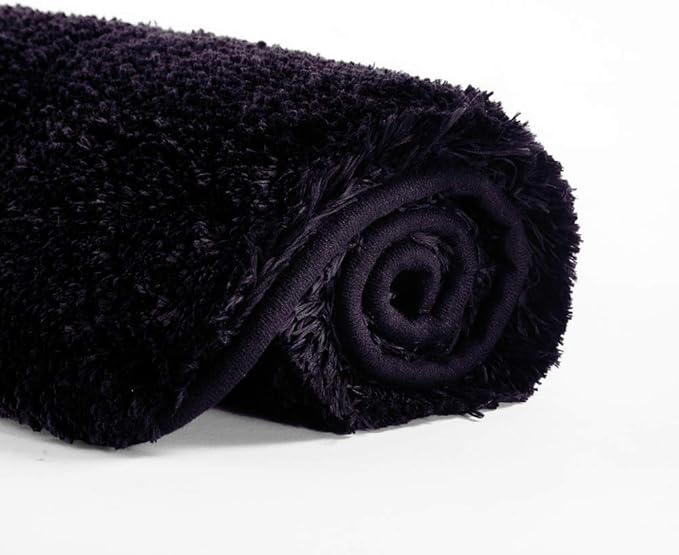 Suchtale Extra Soft & Absorbent Shaggy Bath Mat (24 x 60, Dark Purple) - Machine Washable Microfiber, Non Slip, Shaggy Bathroom Mat