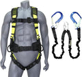 AFP Demon Comfortable Fall Protection Harness Kit – OSHA/ANSI PPE Full Body Safety Harness for Construction Work