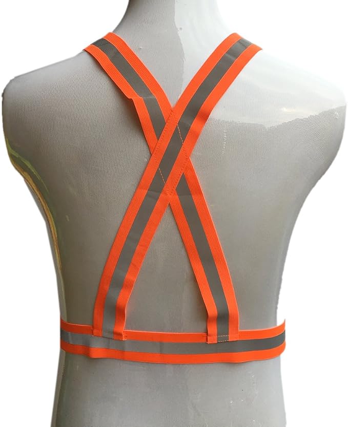 zojo Reflective Vest | Lightweight, Adjustable & Elastic | Safety & High Visibility for Running, Jogging, Walking,Cycling | Fits Outdoor Clothing (1 Pack, Neon Orange)