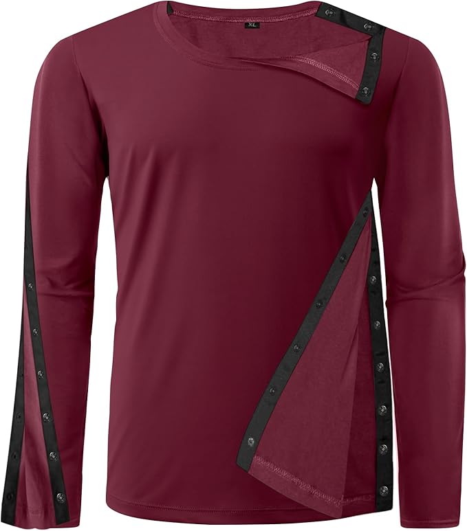 Unisex Post Shoulder Surgery Recovery Shirts - Full Tear Away Snap Long Sleeve Men Chemo Port Shirts for Men Women