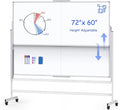 Dry Erase Whiteboard Height Adjustable, 72x60 inches Large Standing Easel White Board on Wheels, Mobile Magnetic Rolling White Board for Office Home Classroom, School Supplies for Teaching