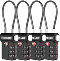 SURE LOCK TSA Approved 3-Digit Combination Luggage Locks – Open Alert Indicator, Re-settable Code with Zinc Alloy Body, Easy-Read Dials for Suitcase, Backpack, Gym Locker & Toolbox (Multiple Colors)
