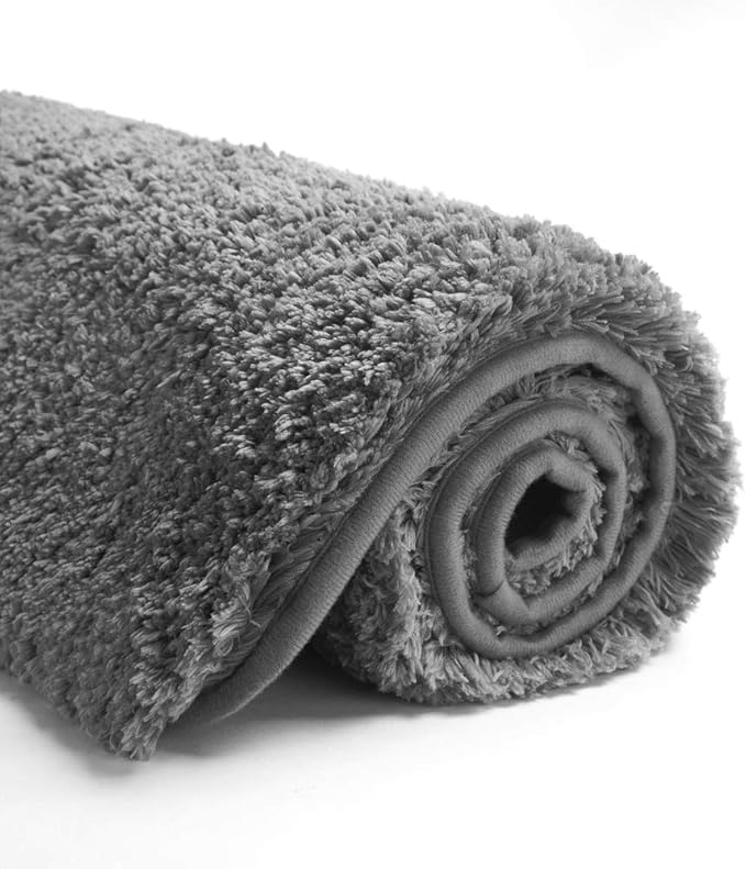 Suchtale Large Bathroom Rug Extra Soft and Absorbent Shaggy Bathroom Mat (24 x 60, Dark Grey) Machine Washable Microfiber Bath Mat for Bathroom, Non Slip Bath Mat, Bathroom Floor Mats Rubber Back