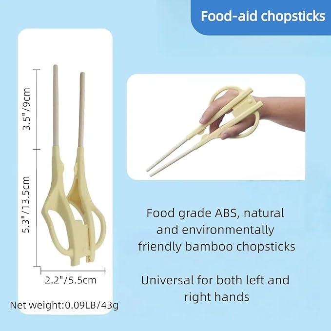 Auxiliary Tableware,Feeding/Elderly/Anti-shake Spoon,Fork, Fork and Spoon,Three-piece Set, yellow Handle Belt.