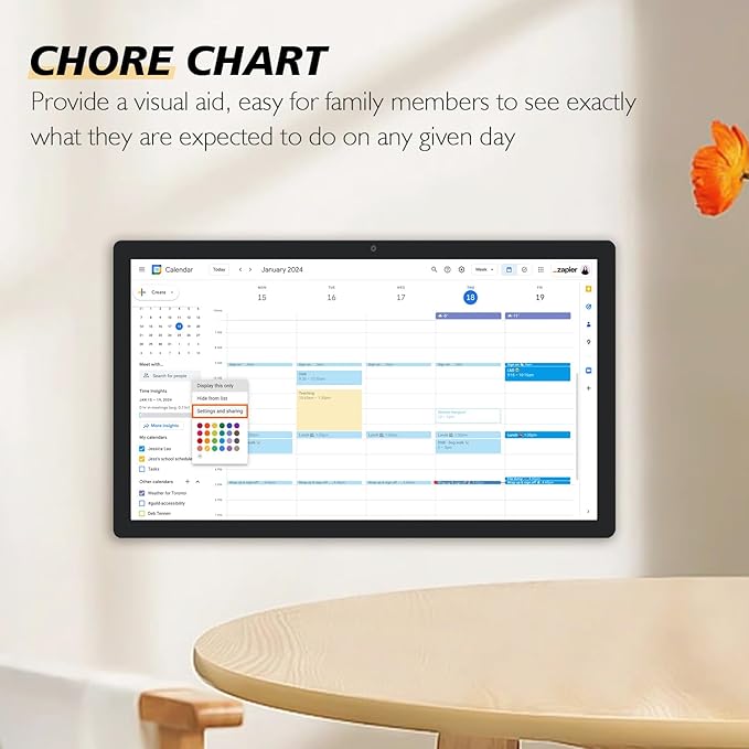 15.6 to 27 inch Touchscreen Digital Calendar & Wall Planners, Smart Whiteboard Calendar for Chore Chart & Work Schedule, Built in Speakers and Camera, Include Wall Mount & Desk Stand (23.8-inch)
