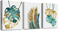 Canvas Wall Art For Living Room Family Wall Decorations For Bedroom Kitchen Dining Room Wall Decor Abstract Painting Leaves Wall Pictures Artwork Office Canvas Art Prints Bathroom Home Decor 3 Piece