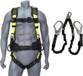 AFP Demon Comfortable Fall Protection Harness Kit – OSHA/ANSI PPE Full Body Safety Harness for Construction Work