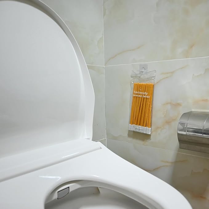30PCS Crevice Cleaning Brush Tool Kit - Disposable Toilet Brush & Seat Cleaner (Yellow)