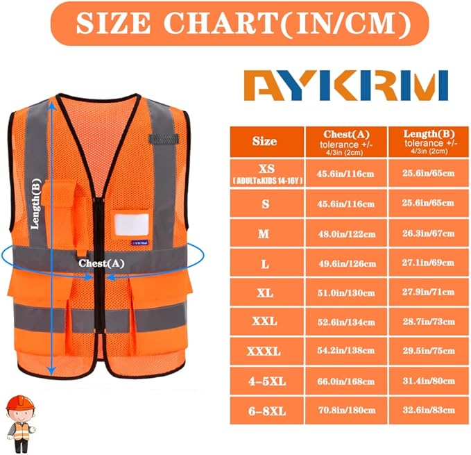 A-SAFETY Orange X Small High Visibility reflective vest