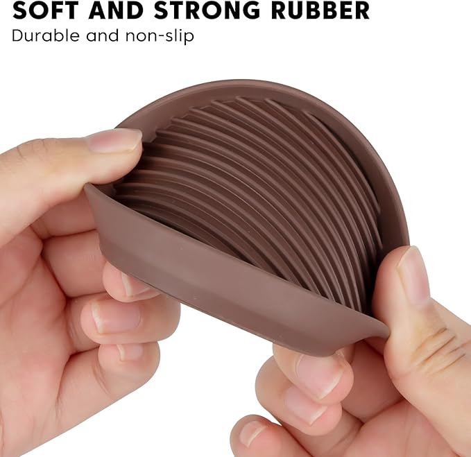 Rubber Non-Slip Furniture Pads-8 PCS 2 inch Furniture Casters Cup Table Leg Floor Protector for Bed Sofa Table and Chair Stopper (Round, Brown)