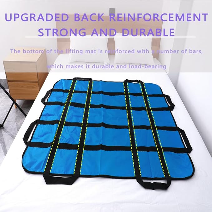 Positioning Bed Pad with Handles,48" × 40" Transfer Sheet for Repositioning,Turning and Lifting,Washable Positioning Bed Pads for Elderly,Patient,Handicap,Caregiver (1)