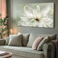 Room Wall Decoration Canvas Wall Art White Flowers Picture Modern Gold Foil Painting for Bedroom Living Room Kitchen Office Hotel 24" x 48"