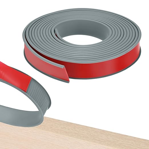 U-Shape Edge Banding, 1.18 Inch x 16.4 FT Self Adhesive Rubber Edge Trim Flexible TPE Corner Protector for Desk/Shelves/Furniture/Countertop/Table/Cabinet/Plywood [Gray]