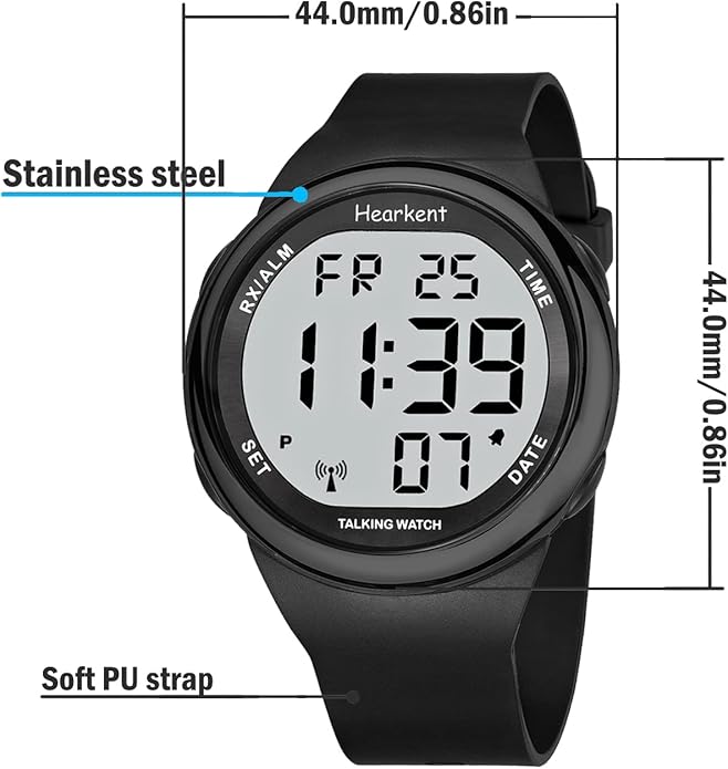 Atomic Talking Watch Sets Itself for Visually impaired or Seniors LCD Big Number Easy-to-Read Talking Watch for Elderly