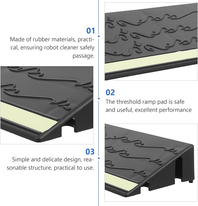 Indoor Rubber Threshold Ramp Pad for Home Glow in The Dark Robot Vacuum Threshold Ramp