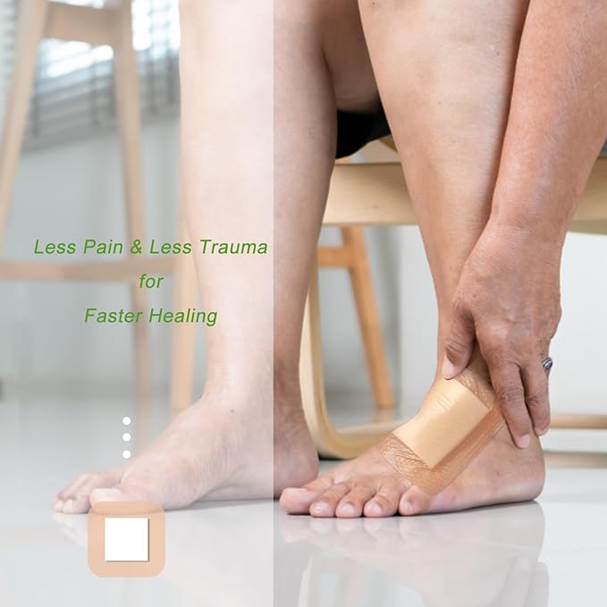 NeuHeils Silicone Foam Dressing with Gentle Border 4''x4'', 40 Pack - High Absorbency Waterproof Wound Bandage for Bed Sores, Leg Ulcers & Surgical Wounds
