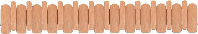 Wall Mounted Piano Key Hanger | Flip Style Hook | Entrance Wall Art Hook, Made of Oak Wood (3 Times Painted, 4 Times Polished) (Arc Beech, 12Hooks)