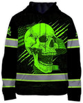Matedecor Skull US Flag Reflective High Visibility Hoodie For Men Construction Hi Vis Safety Workwear Custom Name
